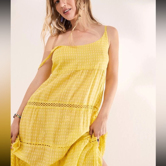 Free People Midnight Dance Print Maxi Slip NWT - Picture 4 of 7